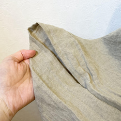 受注製作 国産リネンのサッと羽織れるたっぽりカーディガン ベージュ 8枚目の画像