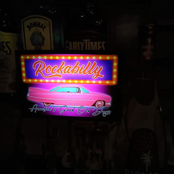ロカビリー アメ車 アメリカンレトロ ガレージ デスクトップ ミニチュア サイン 置物 雑貨 LEDライトBOXミニ 5枚目の画像