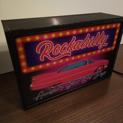ロカビリー アメ車 アメリカンレトロ ガレージ デスクトップ ミニチュア サイン 置物 雑貨 LEDライトBOXミニ 3枚目の画像
