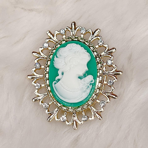 アンティーク　帯留め 帯留め アンティーク 調 金古美 花 輪 ビジュー 黒紙箱付 帯どめ