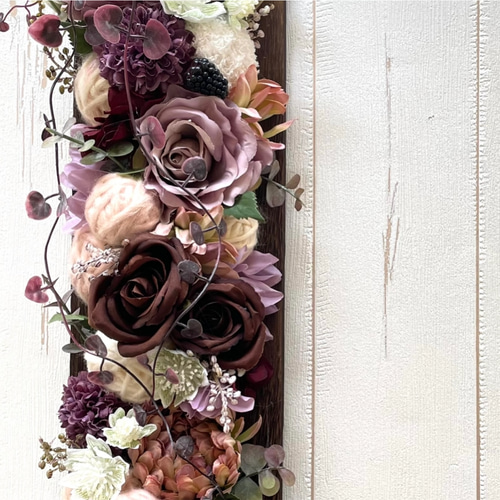 チョコレートカラーローズとスモーキーパープルローズのアンティーク