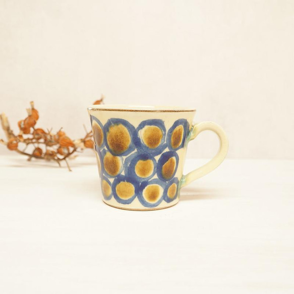 壺屋焼 幸陶器 『青と飴』マグカップ やちむん マグカップ 幸陶器 通販