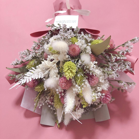 【ポアプランツ】ドライフラワー花束（スワッグ）結婚祝い　プレゼント　フラワーギフト 4枚目の画像
