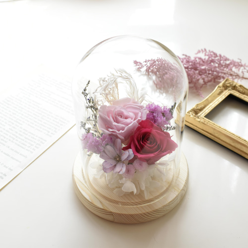 プリザーブドフラワー バラ2輪 ドライフラワー プリザーブド