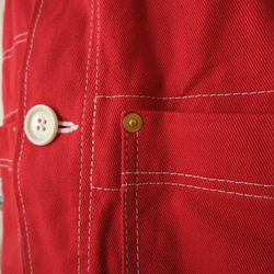 french work coat red size M 第12張的照片