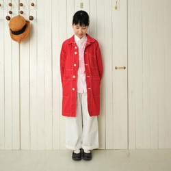 french work coat red size M 第5張的照片