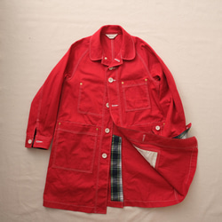 french work coat red size M 第16張的照片