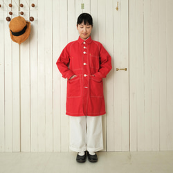 french work coat red size M 第3張的照片