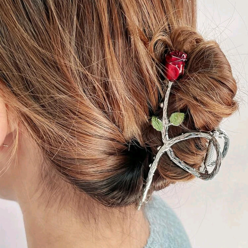 ♡新品 大人気薔薇バンスクリップゴールド シルバーヘアクリップ 韓国 