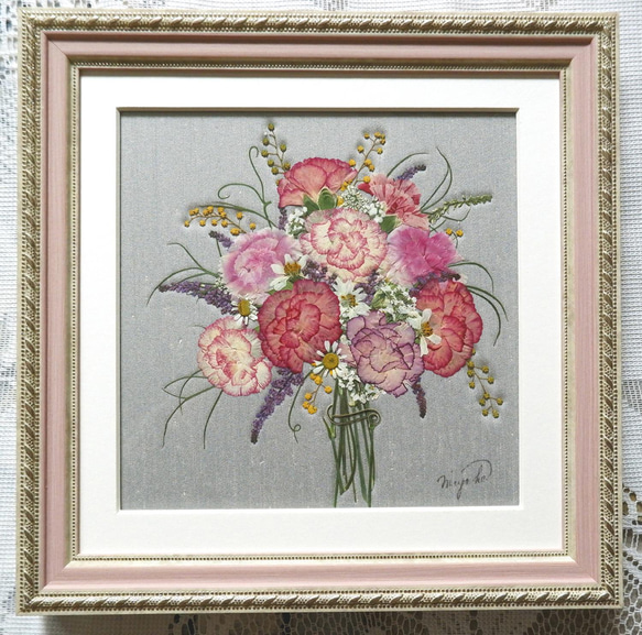 SAIKA 押し花アート インテリア L額 カーネーション | 押し花