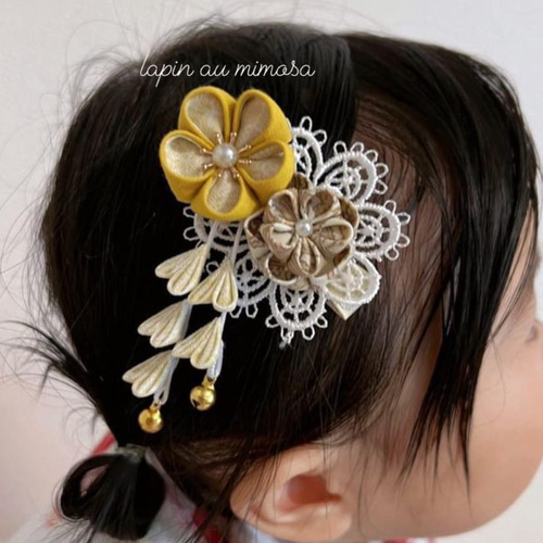 ハンドメイドベビーヘアバンド　ヘアクリップ　✿mii✿様 オーガンジーフラワーヘアクリップ / キッズヘアクリップ ベビー