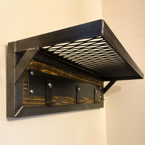 アイアンウォールラック&フックC 上着掛け 壁掛け ハンガー