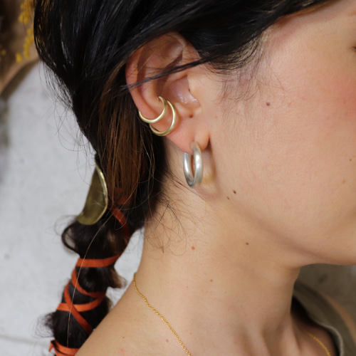4.0×silver ×両耳用 】フープピアス メンズピアス ピアス