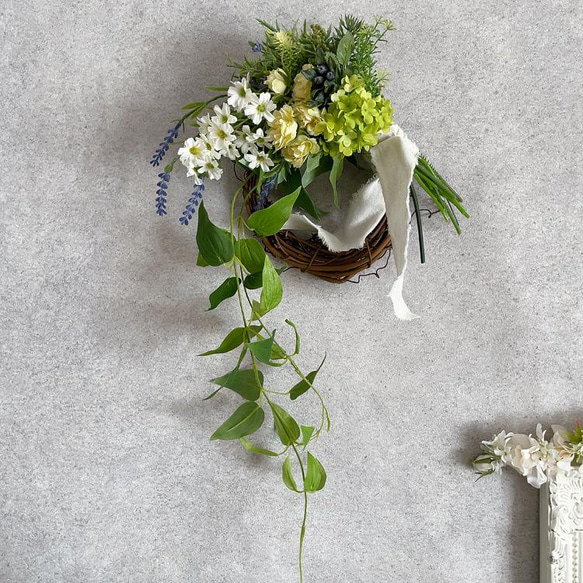 草原のナチュラルリース Sサイズ アーティフィシャルフラワー リース  