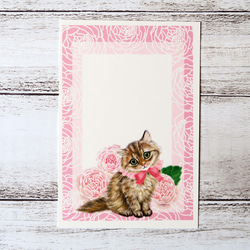 ポストカード4枚セット　薔薇とチンチラ猫 4枚目の画像