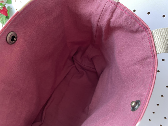 ピンク好き♡帆布ドット柄2wayシンプルトートバッグ 7枚目の画像