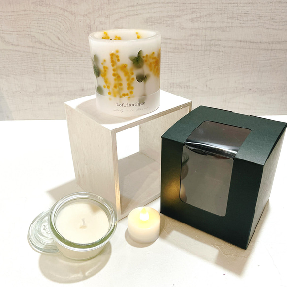 Botanical flower candle(ミモザ) ティーライトキャンドル付き 全品送料無料 7枚目の画像