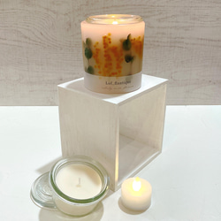 Botanical flower candle(ミモザ) ティーライトキャンドル付き 全品送料無料 3枚目の画像