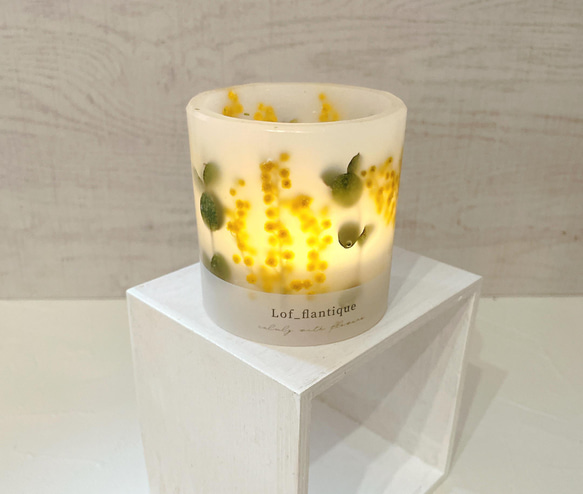 Botanical flower candle(ミモザ) ティーライトキャンドル付き 全品送料無料 5枚目の画像