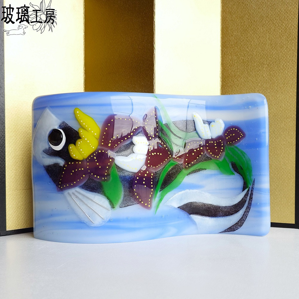ガラス細工　ミニチュア　鯉のぼり ガラス細工 5月の節句 こどもの日 鯉 ミニチュア 置物【鯉のぼりG