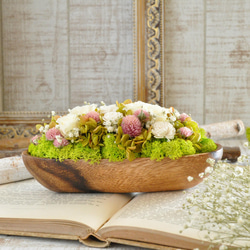 ✽母の日におすすめ✽ふんわり優しい✽春のお花畑のアレンジメント　L 【 acacia bowl ～pink～】 14枚目の画像
