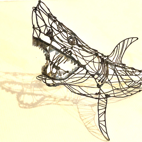 ワイヤーアート鮫 シャドーアート 立体・オブジェ ヤスバル 通販