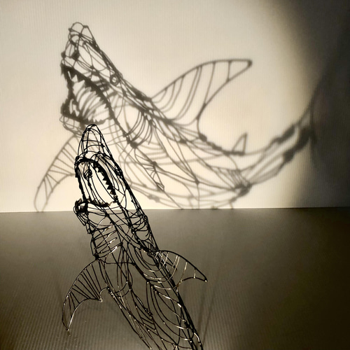 ワイヤーアート鮫 シャドーアート 立体・オブジェ ヤスバル 通販