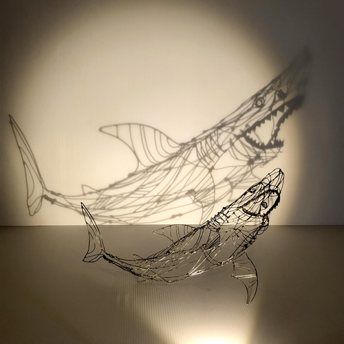 ワイヤーアート鮫 シャドーアート 立体・オブジェ ヤスバル 通販