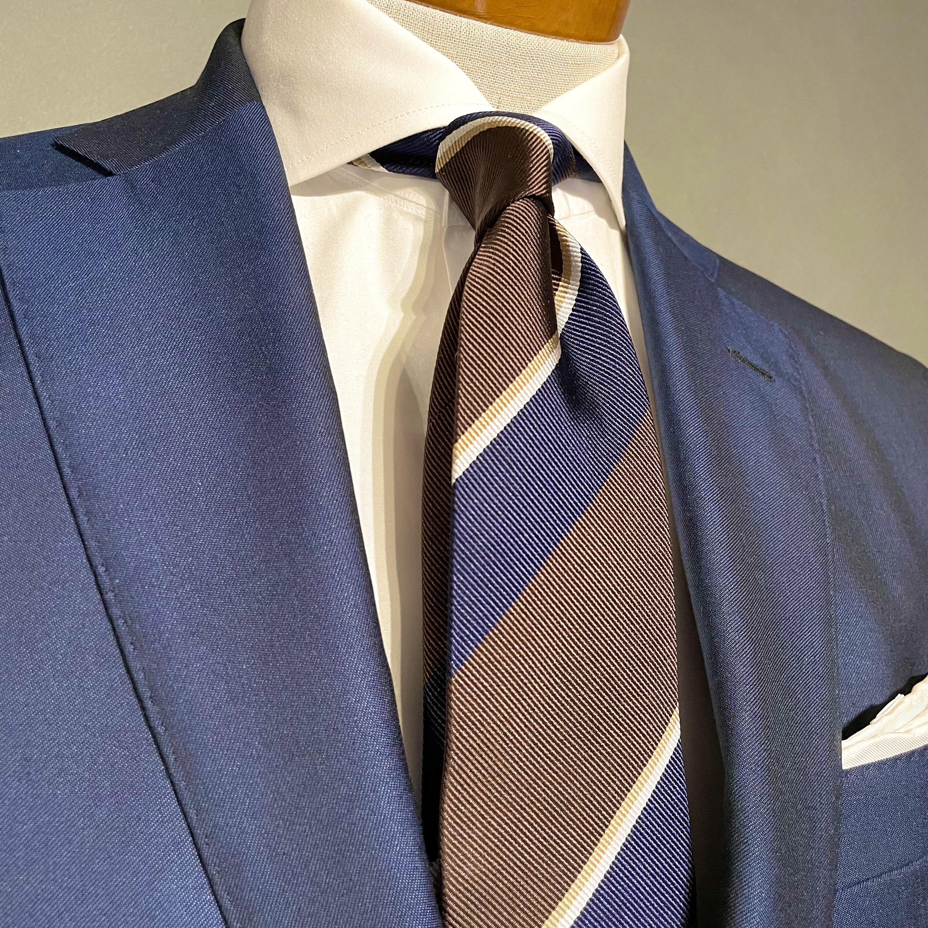 【限定】1点物　ブラウン　ネイビー　国産生地　ギフト　プレゼント【別途】名入れ　イニシャル　刺繍　オーダー