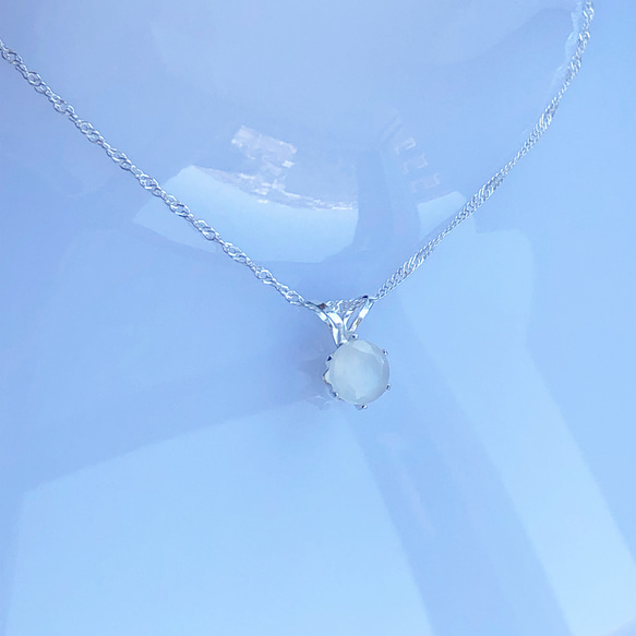 silver925 ホワイトムーンストーン˚✧₊⁎ネックレス[天然石Mサイズ] 3枚目の画像
