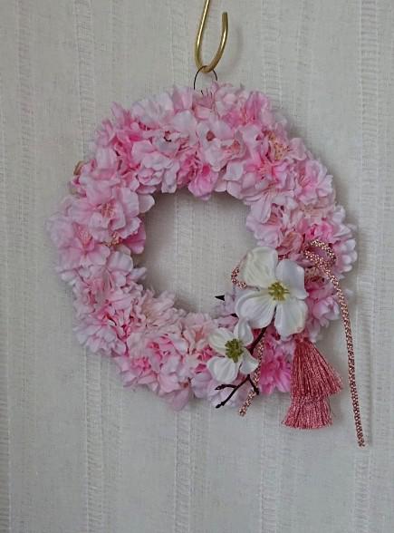 桜とはなみずきのふんわり春リース