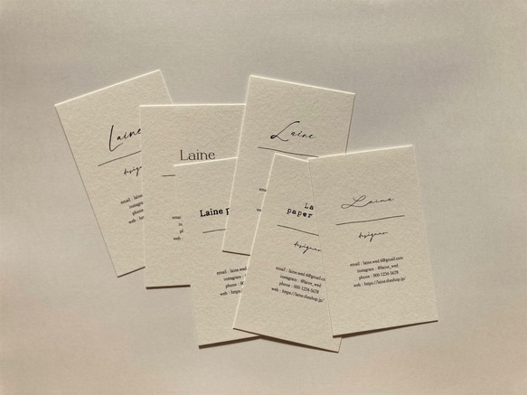 多様な字体と用紙◆ショップカード / アクセサリー台紙 / 名刺 / サンキューカード《Doodle 04》 5枚目の画像