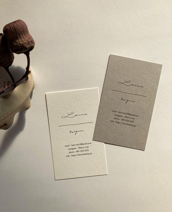 多様な字体と用紙◆ショップカード / アクセサリー台紙 / 名刺 / サンキューカード《Doodle 04》 8枚目の画像