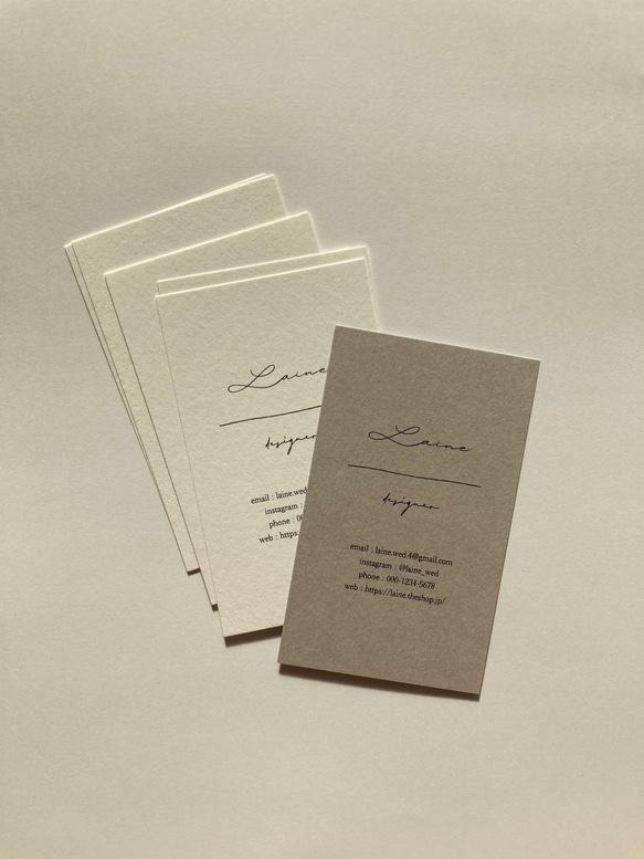 多様な字体と用紙◆ショップカード / アクセサリー台紙 / 名刺 / サンキューカード《Doodle 04》 4枚目の画像