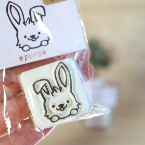 うさぎさん（消しゴムはんこ） はんこ・スタンプ *pure*きゅうりの里