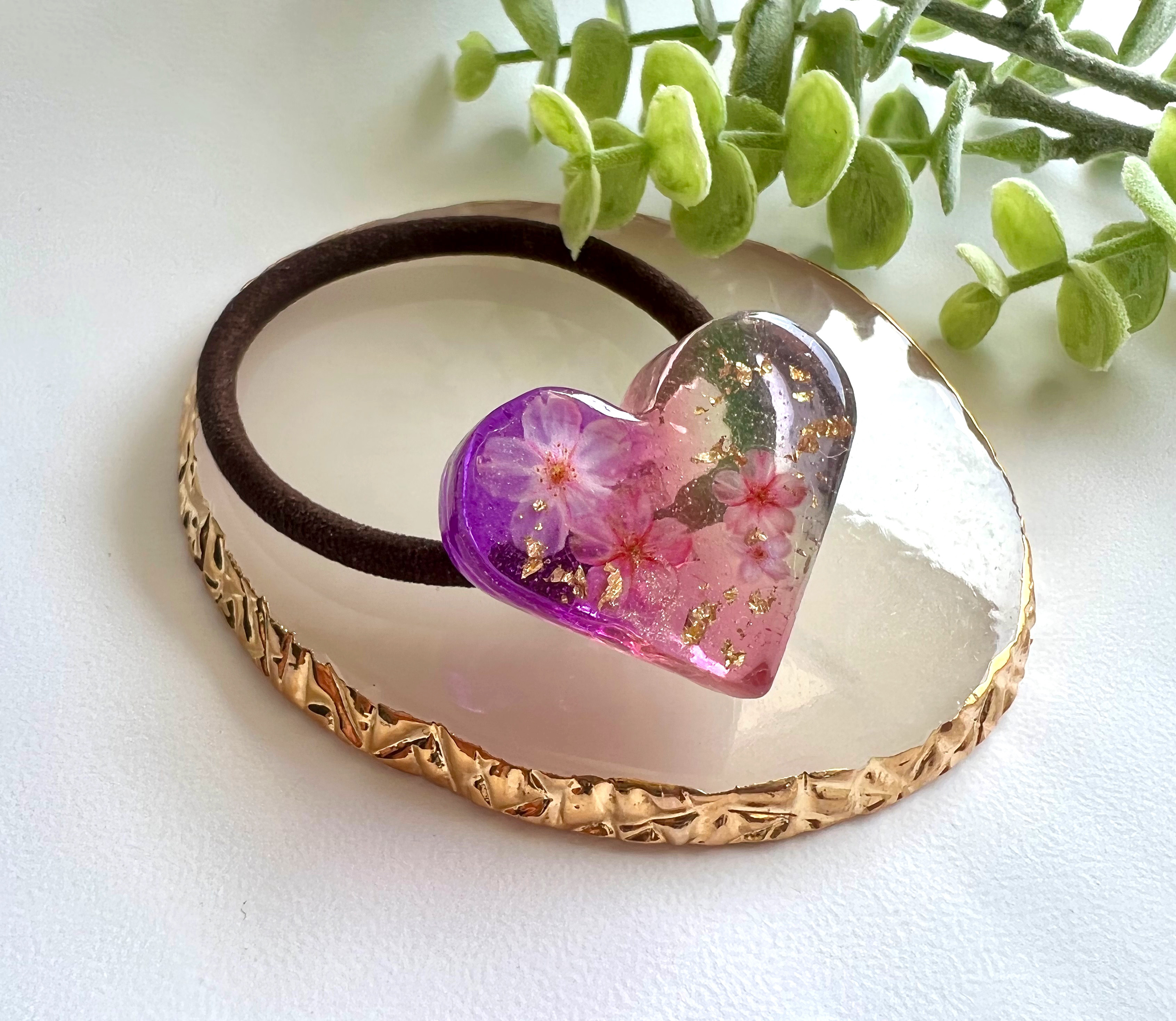 朝焼けと桜 レジン ヘアゴム ヘアゴム Kemko 通販 13667743