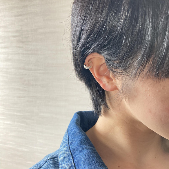 nonoji earcuff【silver925】　シンプル　華奢　シルバー　シルバー925 イヤーカフ 5枚目の画像