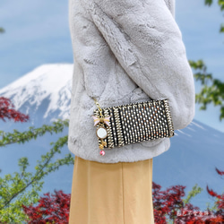 Woven Crossbody Bag 2Way〜明るくユニークなスタイル、絶妙でファッショナブルな形、かわいくてまばゆいばかり 1枚目の画像