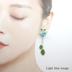 紫陽花ピアス　水色系B-4 4枚目の画像