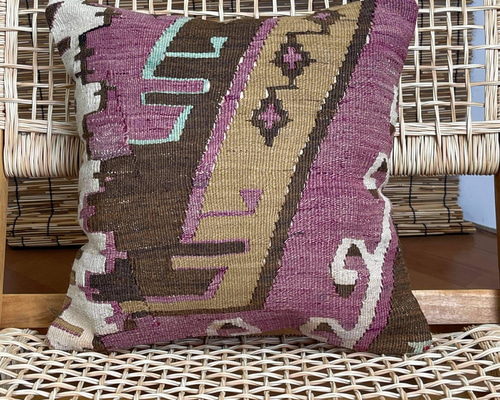 トルコ ヴィンテージオールドキリムクッションカバー1523 クッション