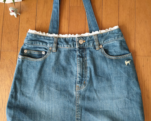お値下げ】デニム リメイク トートバッグ ㉙ ジーンズ