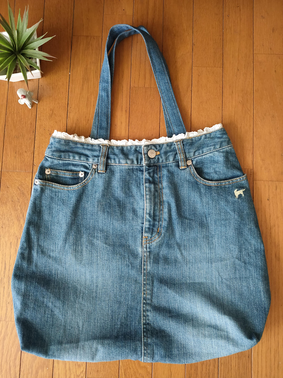 USEDデニムリメイク ショルダーバッグ　トートバッグ デニムリメイクトートバッグ ショルダー手提げ肩がけ