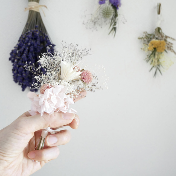 リラックス香りの3点セット◯ドライフラワー花束◯アロマワックス○ラベンダーサシェ 3枚目の画像