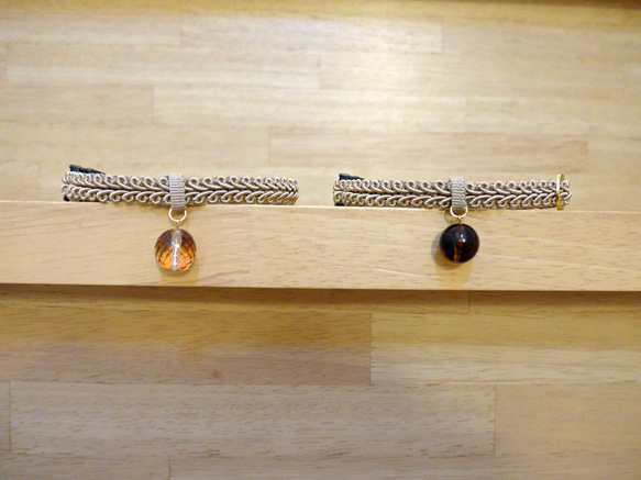 猫の首輪　トリミングブレードV③　サンドベージュ 1枚目の画像