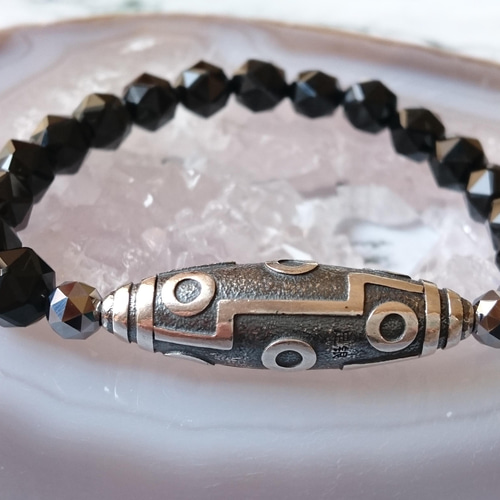 足銀✨九眼天珠✨チベットモリオンブレスレット ブレスレット F* 通販