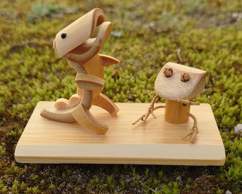 竹細工～カエル＆恐竜 立体・オブジェ ひだまり竹工房 Creema店 通販