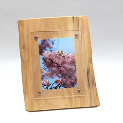 天然無垢板のフォトフレーム　シナの天然木No.12　L-52 6枚目の画像