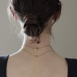 14kgf long chain wave coin necklace（アレルギー対応） 4枚目の画像