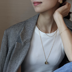 14kgf long chain wave coin necklace（アレルギー対応） 14枚目の画像