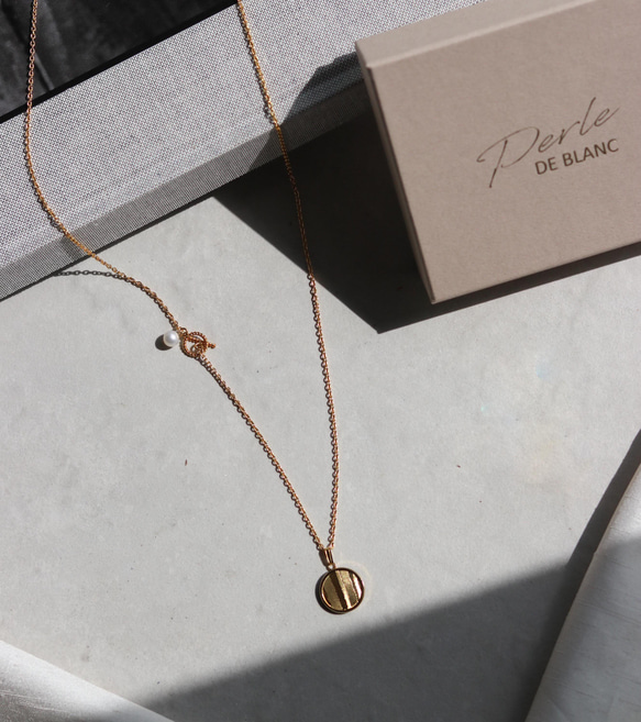 14kgf long chain wave coin necklace（アレルギー対応） 5枚目の画像